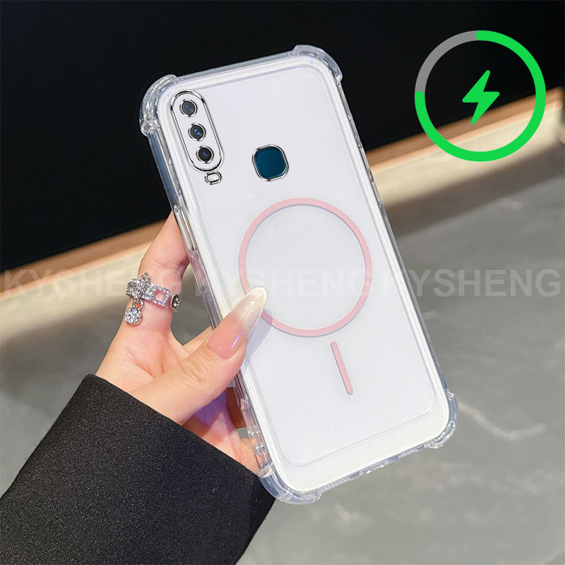 Ốp Lưng Cho samsung A9 2018 A920 A9S Ốp Điện Thoại TPU Bốn Góc Chống Rơi Từ Tính Mỏng Trong Suốt Vỏ 