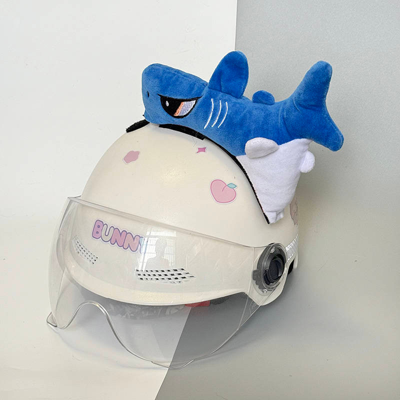 【Ready Stock】 Motorcycle Helmet Decoration Doll Shark Quick Release Stickers Accessories Ski Helmet 