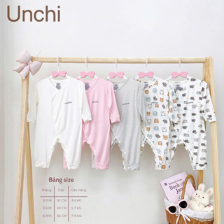 Body dài tay bộ body bé trai bé gái sơ sinh Unchi chất petit cao cấp mềm mại thoáng khí co dãn bốn chiâ