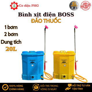  Bình xịt điện BOSS Đảo Thuốc 1 bơm & 2 bơm chế độ đảo thuốc hiện đại tay bóp tiện lợi khi phun 