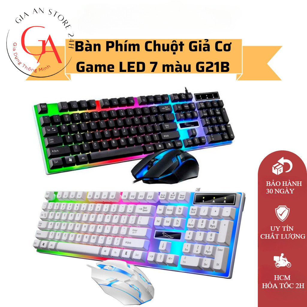 Bàn Phím Chuột Giả Cơ  Game LED 7 màu G21B
