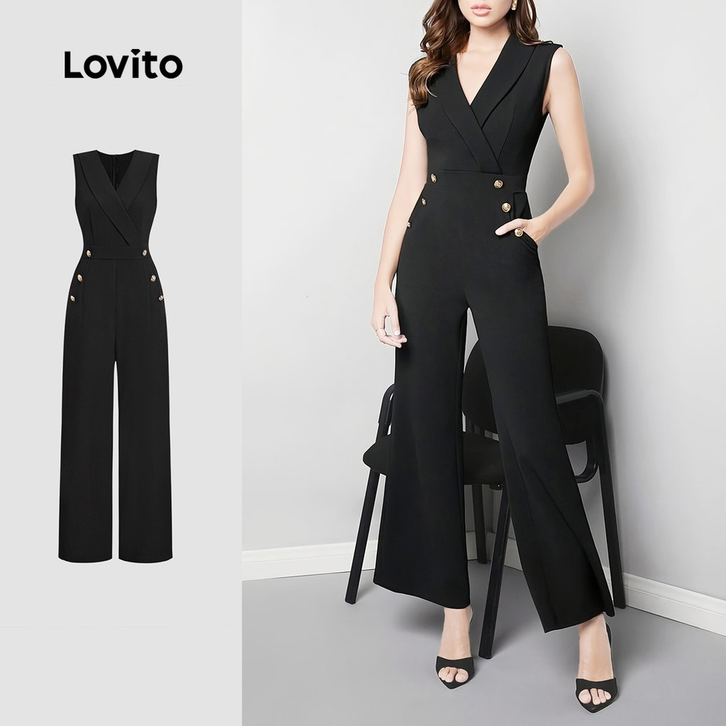 Bộ áo liền quần cổ chữ V có nút B143-JRB143PAD661