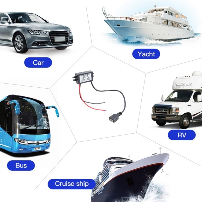 QUU Universal 5Volt 3Amp Mô-đun sạc USB cho hệ thống bảng điều khiển năng lượng mặt trời DC12 24V