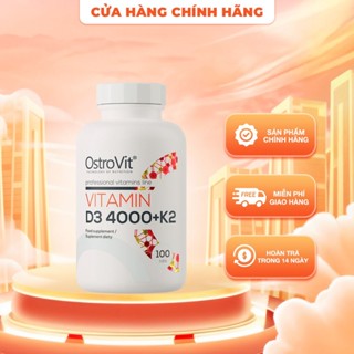  OstroVit Vitamin D3 4000 IU + K2 MK-7  100 Viên  – Hỗ Trợ Xương & Miễn Dịch 