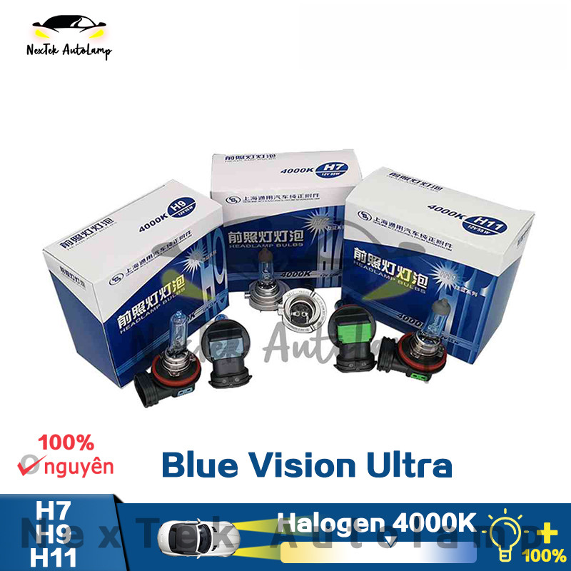 Philips Blue Vision Ultra H7 H9 H11 12V 55W 65W 4000K Nâng Cấp Bóng Đèn Halogen Đèn Pha Ô Tô