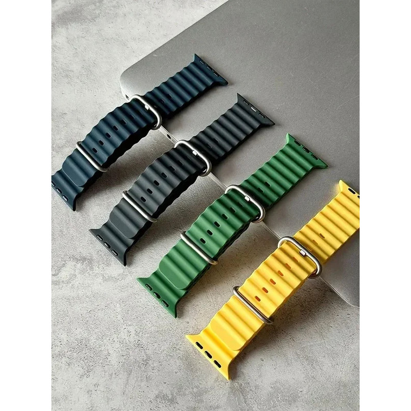 Dây Đeo Đại Dương Cho apple watch Ultra band 49mm 46mm 46mm 44mm 41mm 42mm 40mm Dây Silicon iWatch 1