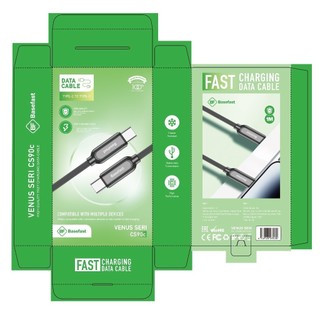 Dây sạc nhanh 60W Type C Basefast cáp bọc dù đầu kim loại cho điện thoại Samsung Oppo Xiaomi