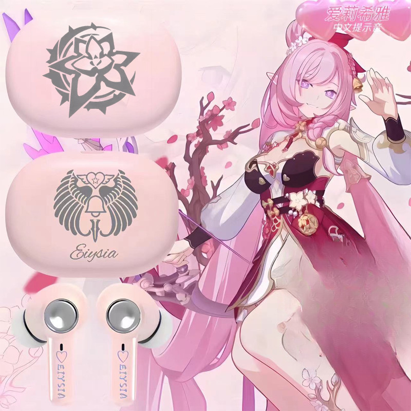 Tai nghe Elysia Bluetooth 5.3 có đường dây giọng nói Ellie Honkai Impact 3 Miss Pink ElfTWS HiFi Chấ