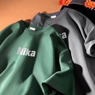 [M-5xl] Phiên bản Hàn Quốc Áo thun cặp đôi In chữ Nik Áo thun thể thao cỡ lớn tay ngắn Oversize Plus Size Áo thun cổ tròn Vải Cotton Chất lượng tốt Áo thun hợp thời trang