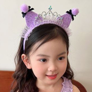 Sanrio Kuromi Băng Đô Miniso Anime Hoạt Hình Đồ Trang Trí Dễ Thương Kawaii Phụ Kiện Tóc Nơ Thời Trang Băng Đô Bé Gái & Trẻ Em Ngày Lễ Quà Tặng JP6
