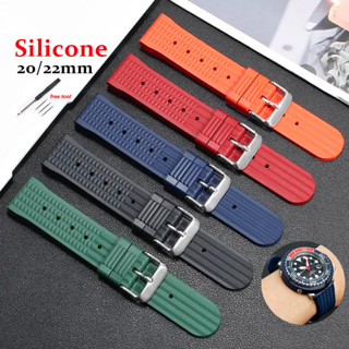 20mm 22mm Dây Đeo Đồng Hồ Silicon Đa Năng Mềm Cao Su Chống Thấm Nước Vòng Tay Thể Thao Nam Nữ Dây Đeo Tay Cho Seiko Cho Dây Đeo Omega