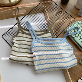 Sọc Dệt Kim Áo Vest Nhỏ Nữ Mặc Bên Trong Mùa Hè Mặc Bên Ngoài Gợi Cảm Kích Thước Lớn Ôm Hơn Không Tay Đáy Top