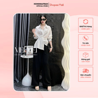  Set Đồ Nữ Trẻ Trung Áo Sơ Mi Trắng và Quần Dài Đen Thời Trang Thanh Lịch Phù Hợp Đi Làm Dự Tiệc HONG MAI TRAN ST14752 