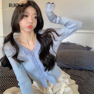 RUICHE áo len cardigan áo khoác cardigan INS Minimalist Comfortable Fashion WMJ2470FAS 31Z240731