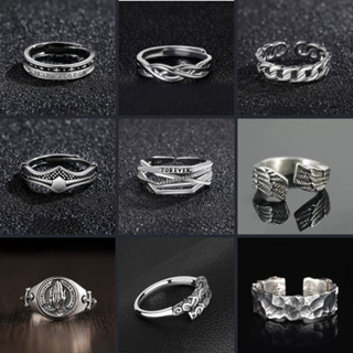 Nhẫn Titan KIN ACCESSORIES Nhẫn Nam Thép Không Gỉ Dạng Hở Thiết Kế Đơn Giản Thời Trang Unisex Cá Tính (Màu Bạc)