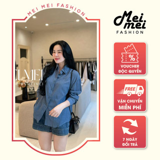 Áo Sơ Mi Nữ Kẻ Sọc Xanh Dài Tay Phong Cách Trẻ Trung, Thời Trang, Công Sở, Dạo Phố Mei Fashion A14858