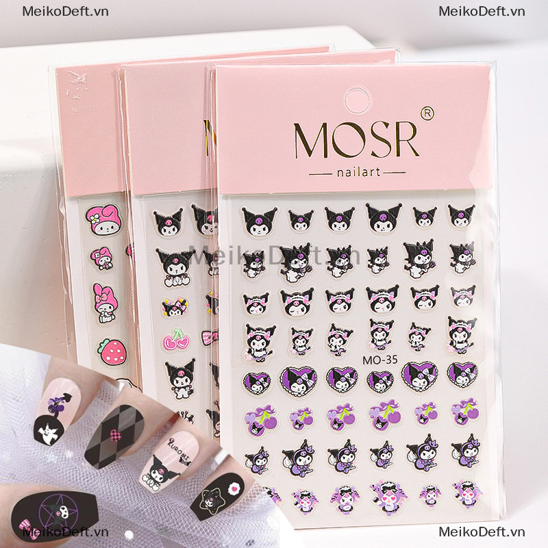 Meikodeft 1 Miếng Dán Móng Tay Hoạt Hình Sanrio HelloKitty Giai Điệu Kuromi Anime Dán Móng Tay Nghệ Thuật Trang Trí DIY Bấm Vào Móng Tay 3d Miếng Dán VN
