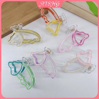AISHG Hàn Quốc Bướm Kẹp Tóc Nữ Ngọt Kẹo Màu Acrylic Móng Vuốt Kẹp Phụ Kiện Tóc Thời Trang