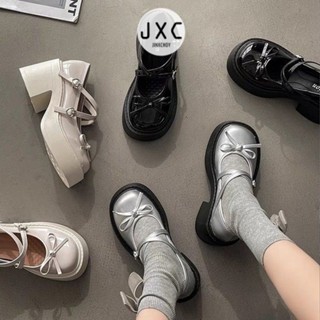 Pháp Đế Dày Đế Dày PU Thời Trang Phù Hợp Với Dây Đeo Chữ Thập Nơ Retro Đế Dày Phong Cách Anh Quốc Giày Cao Gót Giày Da Nhỏ Giày Nữ Nhà Máy Ai