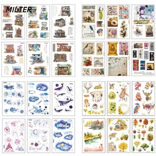 QINJUE 6 sheets Animal Plant Kawaii Diary Decor Journal Washi Paper Sticker Whale Notebook Stationery Supplies Decorative Scrapbooking