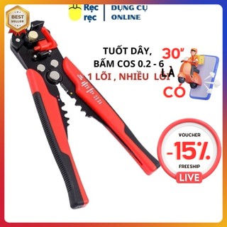 Rẹc Rẹc - Kìm tuốt dây điện tự động, cắt dây, bấm cos đa năng 0.2 - 6mm - Thép không gỉ
