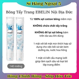 Bông Tẩy Trang 100% Cotton, Không Chứa Chất Tẩy Trắng, Mềm Mịn EMILY VÀ EBELIN 140 miếng - Nội Địa Đức