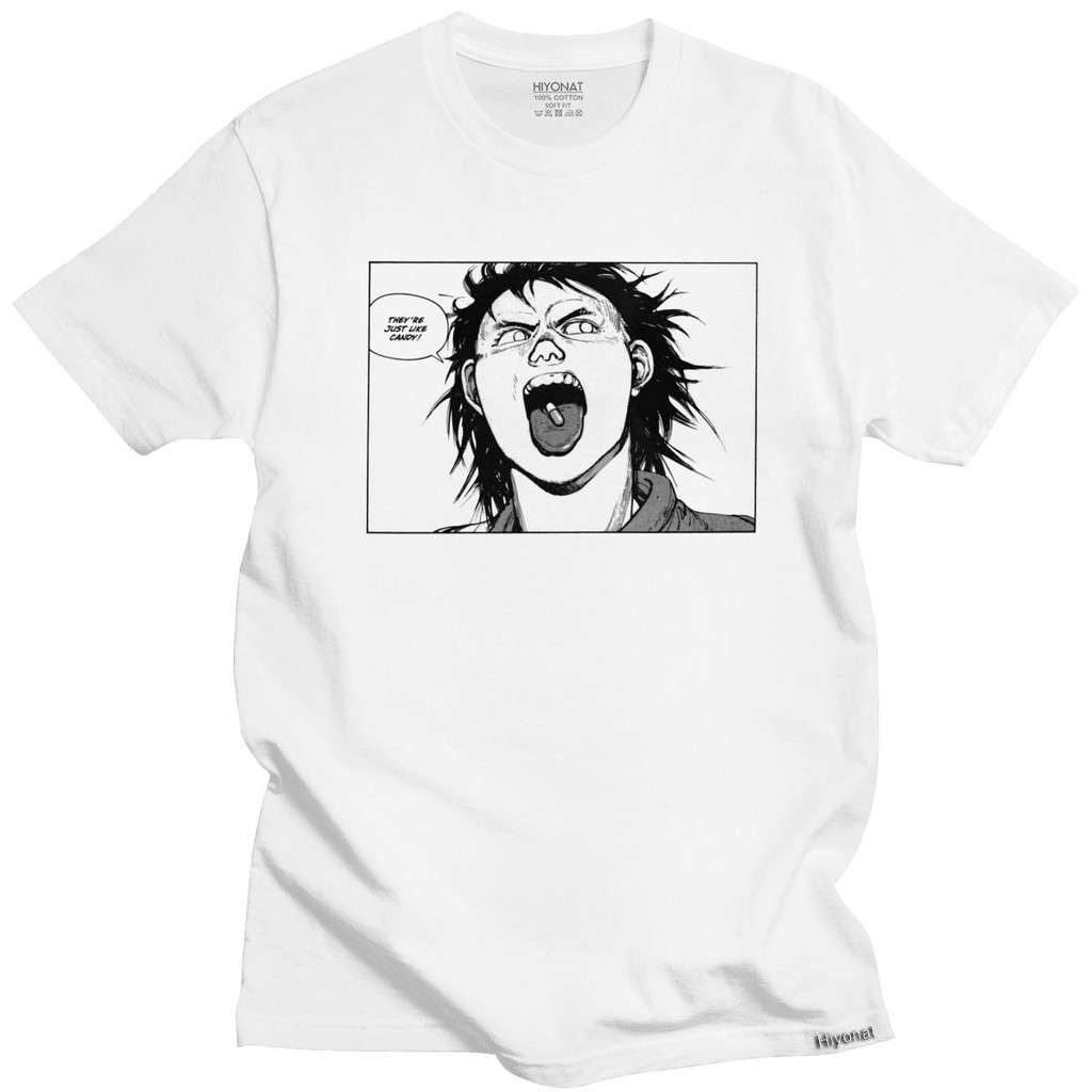 Ngộ nghĩnh Akira Áo Homme Nguyên Chất Cotton Manga Shotaro Kaneda Tee Anime Manga Áo Thun Nữ Tay Ngắ
