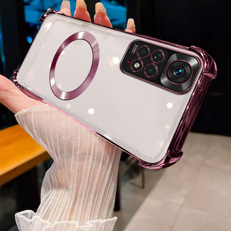 ốp lưng Redmi Note 11 4g Redmi Note 11S Redmi Note 11 Pro 5g Ốp lưng điện thoại Redmi Note 11 4g Redmi Note 11S Redmi Note 11 Pro 5g Ốp bảo vệ trong suốt viền vàng mềm chống va chạm với vòng Hút từ tính giảm xóc