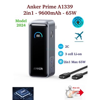Pin sạc dự phòng Anker Prime 2024 2 in 1 A1339 9600mAh 2C PD PPS QC vừa là pin vừa là cục sạc BH 18T