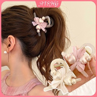 AISHG Acrylic Hồng Trái Tim Tóc Nữ Phong Cách Ngọt Ngào Nơ Lấy Kẹp Phụ Kiện Tóc