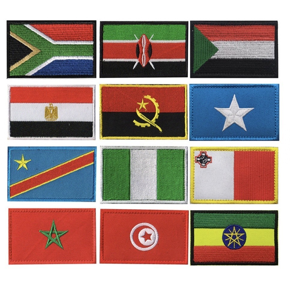Patch cờ các nước Châu Phi_dán quần áo_ba lô