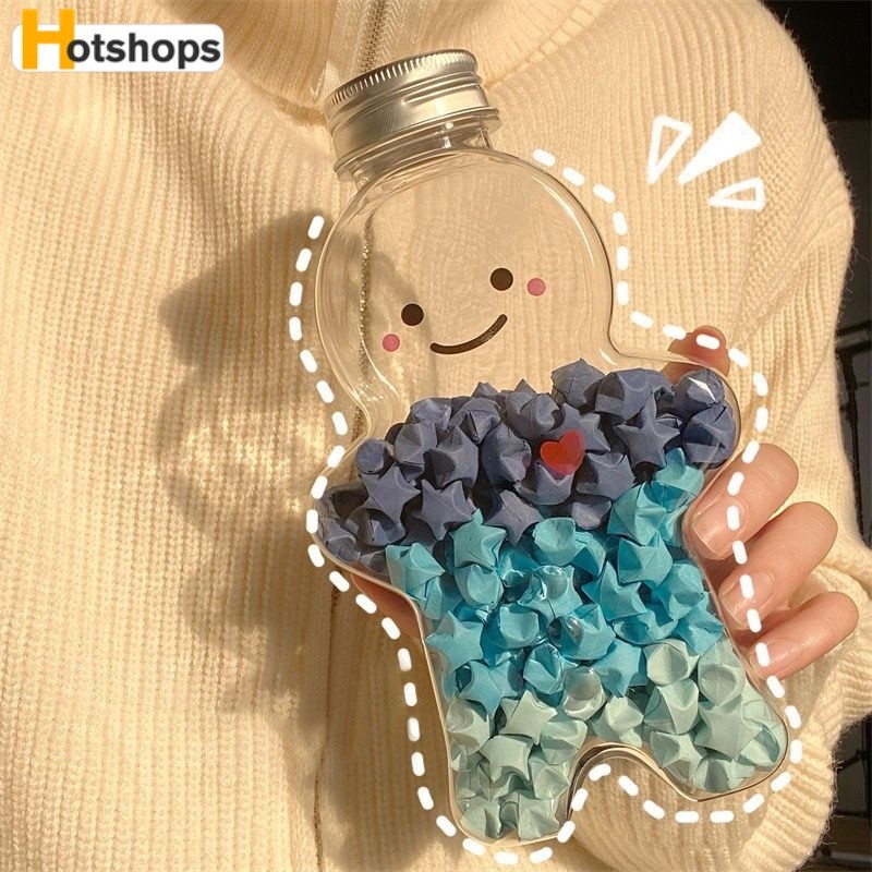 Gingerbread Man Cốc Nước Sáng Tạo DIY Ngôi Sao Origami Sinh Nhật Quà Tặng Giáng Sinh Chai Quà Tặng Ngày Lễ Tình Nhân