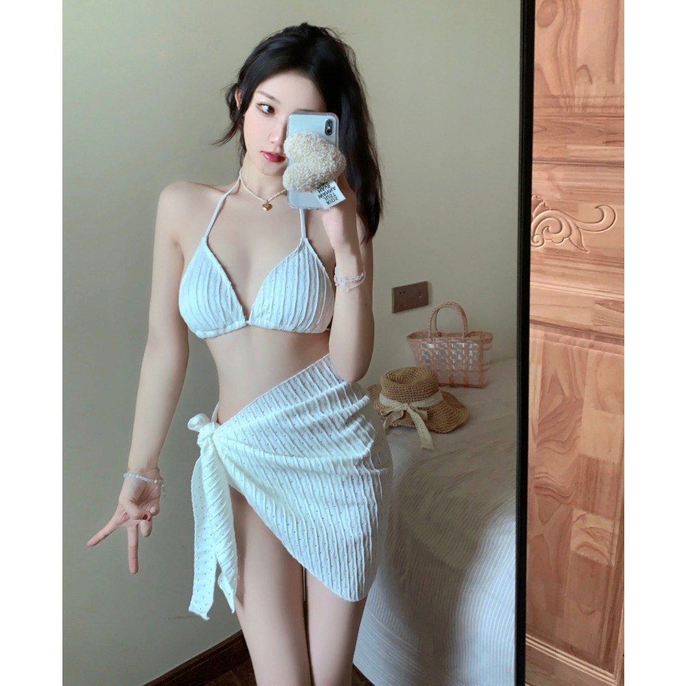 RICH-THEY Bộ Bikini Bộ Đồ Bơi Ba Mảnh Phối Ren Thời Trang Gợi Cảm Cho Nữ | BigBuy360 - bigbuy360.vn