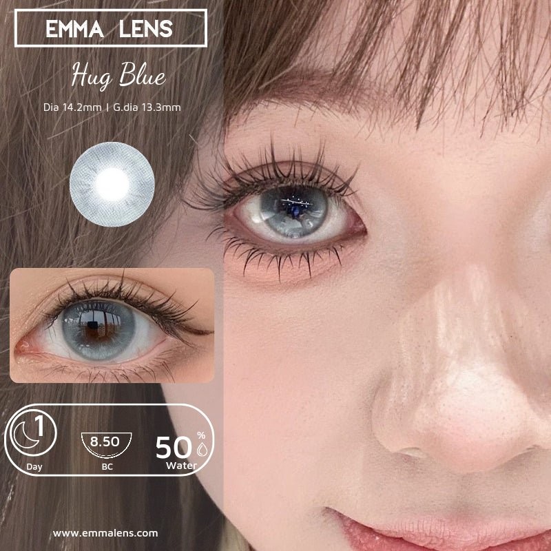 Lens 1 Ngày Hug Blue | Lens 1 Day Xanh Vân Tia | Emma Lens