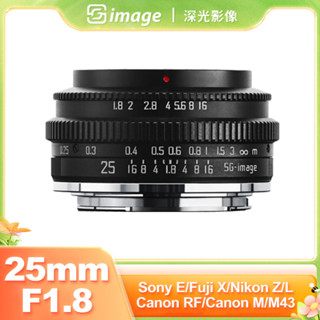 Sg Image 25mm F1.8 Ống kính thủ công khẩu độ lớn cho Sony E Nikon Z Canon R Sigma Leica L Canon EOS M M43 Fuji X R6 ZVE XT A6300