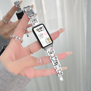 Dễ Thương Màu Chó Kim Cương Dây Đeo Kim Loại Cho Samsung Galaxy Fit 3 Vòng Tay Đồng Hồ Cho Samsung Watch Fit 3 Dây Đeo Tay Phụ Kiện