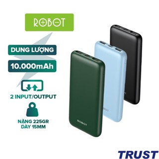 Pin Sạc Dự Phòng 10000mAh Super Mini ROBOT RT12 Kích Thước Nhỏ Gọn - 2 Sạc Vào 2 Sạc Ra