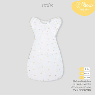 NOUS - Túi ngủ trắng in họa tiết viền kẻ - Nu Doux - L - SS24.T9A