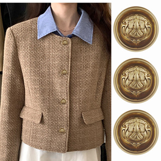  10 Cái   bộ Vàng Cao Cấp Thiết Kế Đại Bàng Tròn Nút Kim Loại Phù Hợp Với Áo Khoác Áo Khoác Thời Trang Nút Trang Trí May Phụ Kiện 