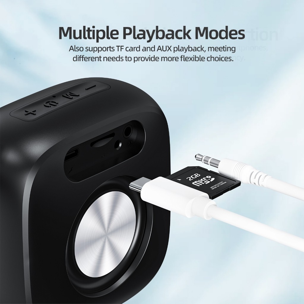 GOOJODOQ Loa Bluetooth  TWS 5.3 không dây có dây buộc Loa Mini di động Thẻ TF có thể sạc lại | BigBuy360 - bigbuy360.vn