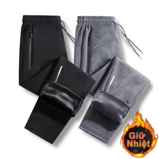 M-5xl Quần Giữ Nhiệt Nam Nữ Chất Lượng Mùa Đông Ngoài Trời Lông Lót Lông Cừu Dày Thể Thao Ấm Áp Quần Chống Gió Chân Thẳng Rời Thường Ngày Nhiệt Mồ Hôi Đen Xám
