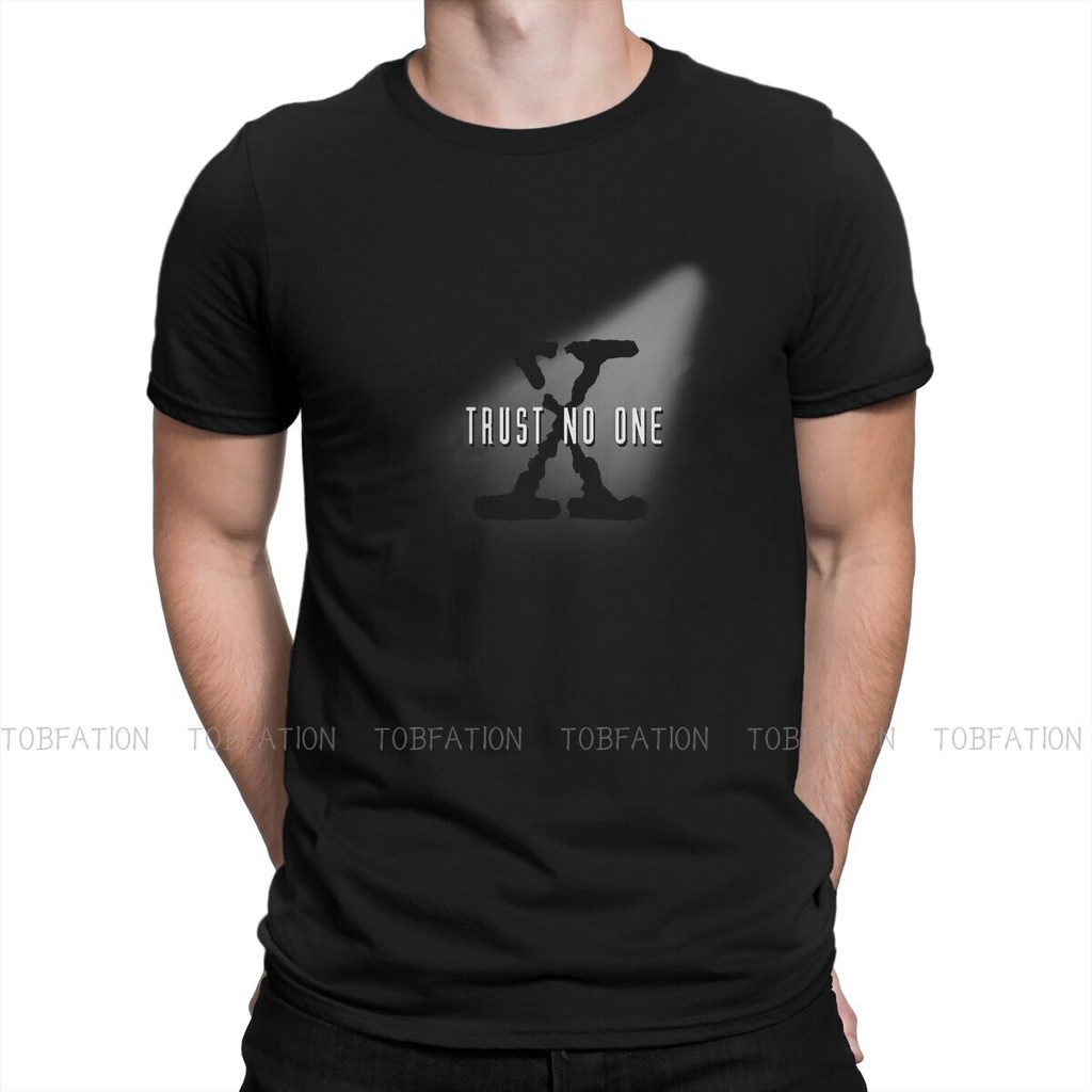 The X Files Trust No One T Shirt Grunge Nam Tee Mùa Hè size Lớn Cotton Quần Áo Bông Tai Kẹp Cổ Tròn 