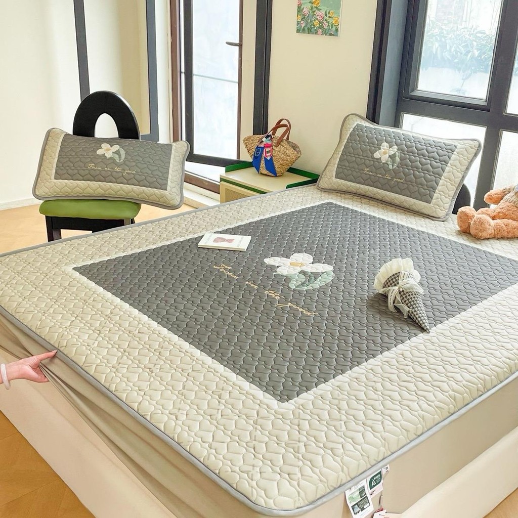 Chiếu cao su non 6D VIHOMAS bedding , Set full màu, sang xịn 3 món KT: 1m6 1m8 2m