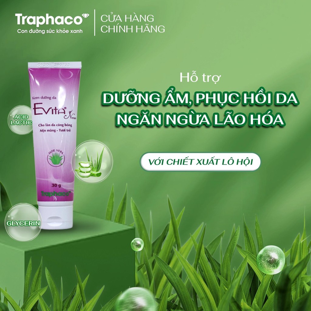 Mỹ phẩm Kem Dưỡng Da Evita New Traphaco- Hỗ Trợ Dưỡng Ẩm, Ngăn Ngừa Lão Hoá,Nám Trên Da,Giúp Da Căng