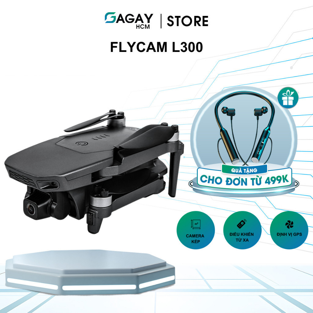 Flycam máy bay điểu khiển từ xa Flycam mini L300 PRO động cơ không chổi than, camera kép độ nét cao 