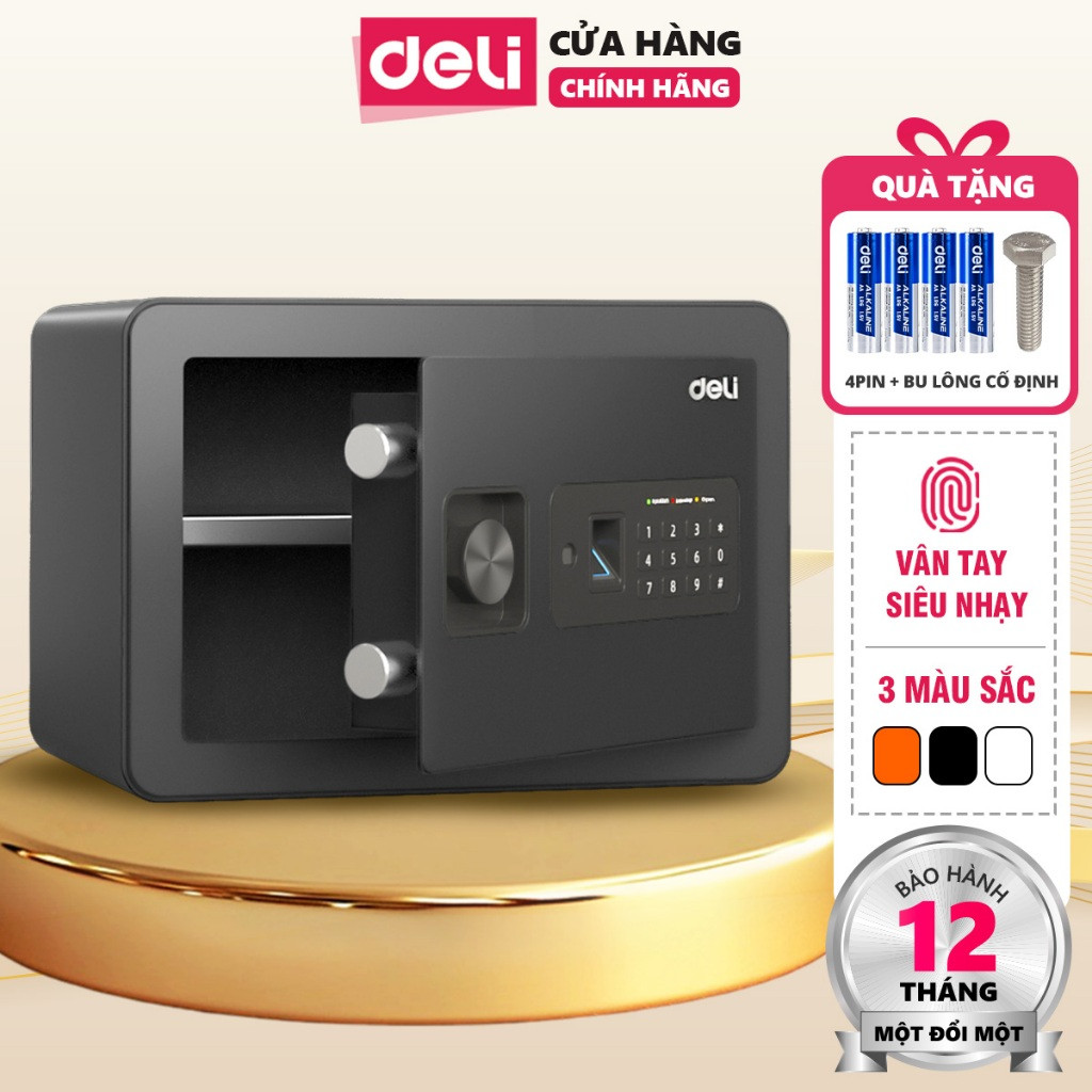 Két Sắt Vân Tay DELI ET591 Khung Kim Loại Chống Cưa Cắt Chống Cháy An Toàn Bảo Vệ Tài Sản