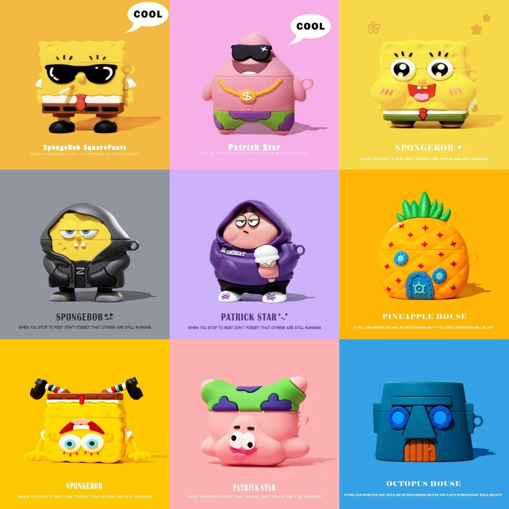 Ốp lưng SpongeBob AirPods dễ thương Airpod 4 Ốp lưng silicon Airpod Pro 2 Ốp lưng SquarePants AirPod