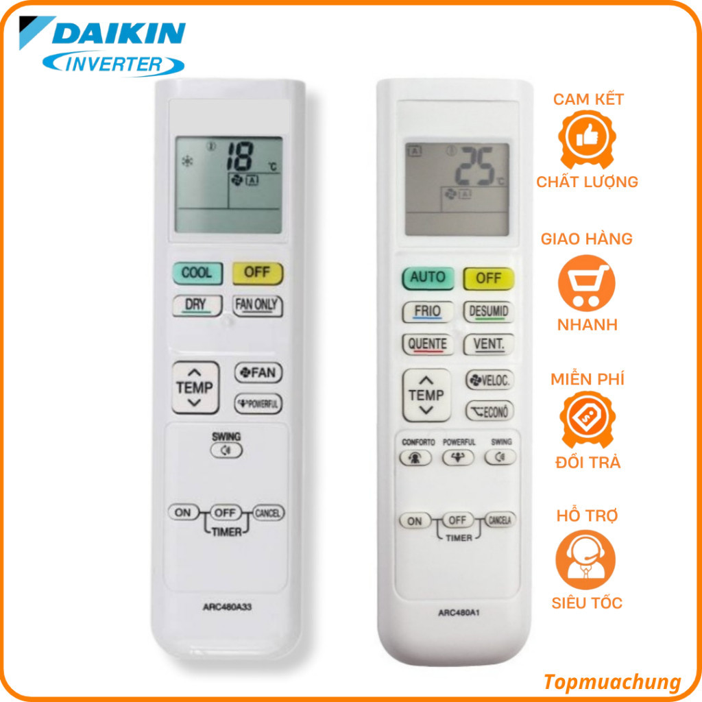 Điều khiển điều hòa Daikin các loại - Remote máy lạnh Daikin dòng FTKQ & FTKC Series điều khiển 93