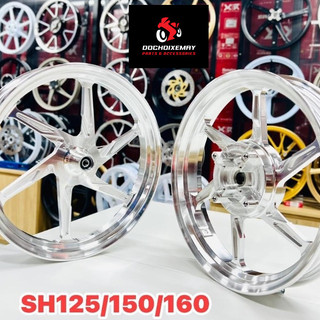  Mâm X1R CNC SHVN : SH 125 SH 150 SH 160 6 cây   611   gắn như ZIN màu Crom xi cực đẹp 