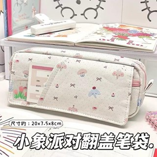  Túi đựng bút cỡ lớn nhiều ngăn KAMI TB73 túi đựng mỹ phẩm Hộp bút vải họa tiết trong suốt 